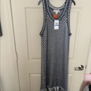 Michael Kors Navy and cream Sleeveless Knit Dress